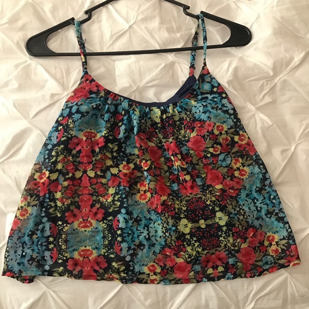 FLORAL LOOSE CROP TOP